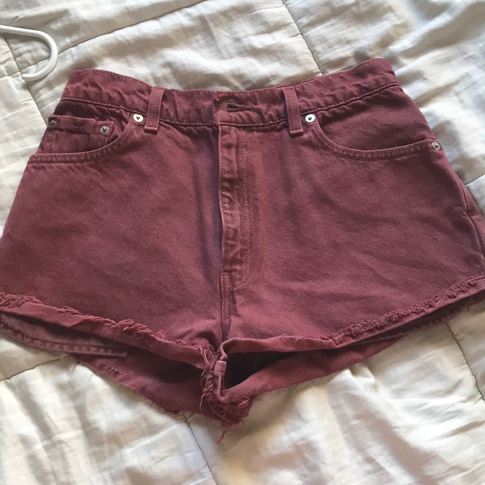 Maroon Levi jean shorts